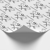 Papier Cadeau Rose jumeau avec un Clef de basse (Coin)