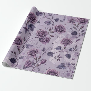 Papier Cadeau Rose Lavande Poussiéreuse Rêveuse Teintes Florales