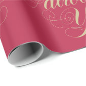 Papier Cadeau Rose mariage Favoriser Classique C'Était Toujours (Coin rond)