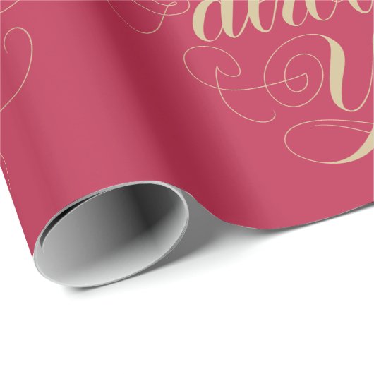 Papier Cadeau Rose mariage Favoriser Classique C'Était Toujours (Coin rond)