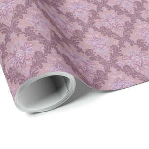 Papier Cadeau Rose Mauve Lilas Lavande Poussiéreuse Élégant Dama