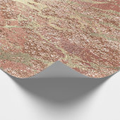 Papier Cadeau Rose métallique Abstrait à huile d'or (Coin)