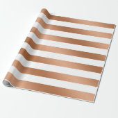 Papier Cadeau Rose moderne Gold Foil Stripes Mariage tendance (Déroulé)