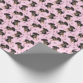 Papier Cadeau Rose Motif Chiot mignon (Coin)