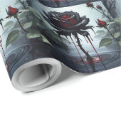 Papier Cadeau Rose noir Eerie (Coin rond)