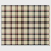 Papier Cadeau Rose, noir et tan plaid (Plat)