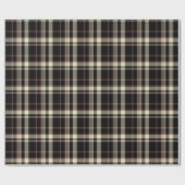 Papier Cadeau Rose, noir et tan plaid (Plat)