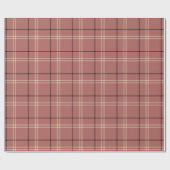 Papier Cadeau Rose, noir et tan plaid (Plat)
