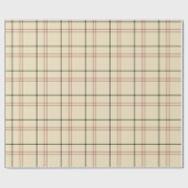 Papier Cadeau Rose, noir et tan plaid (Plat)
