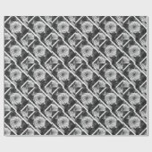 Papier Cadeau Rose noire et blanche (Plat)