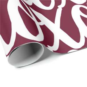 Papier Cadeau Rose noire motif rouge et blanc