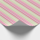 Papier Cadeau rose olive rayé (Coin)