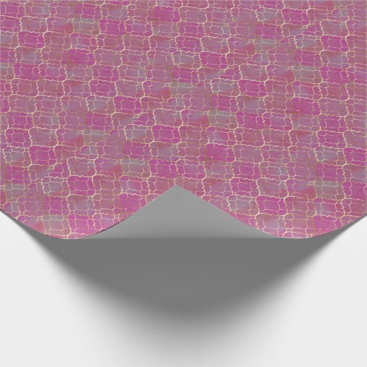 Papier Cadeau Rose & Or Arabesque (Coin)