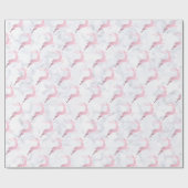 Papier Cadeau Rose or blanc marbre rennes de Noël motif (Plat)