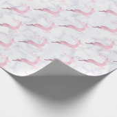 Papier Cadeau Rose or blanc marbre rennes de Noël motif (Coin)