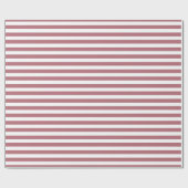 Papier Cadeau Rose Or Blanc Simple Horizontal Striped (Plat)