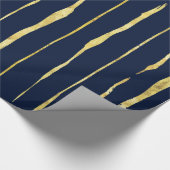 Papier Cadeau Rose-or et Midnight-blue, bandes Abstraites (Coin)