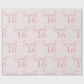 Papier Cadeau Rose Pailleté Sweet 16 (Plat)