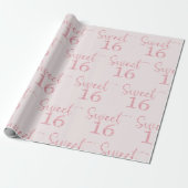 Papier Cadeau Rose Pailleté Sweet 16 (Déroulé)