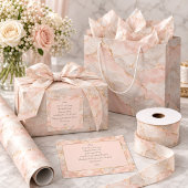 Papier Cadeau Rose Pâle & Argent Kintsugi