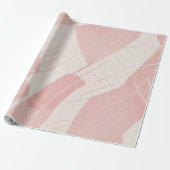 Papier Cadeau Rose Pâle Batik Abstrait (Déroulé)