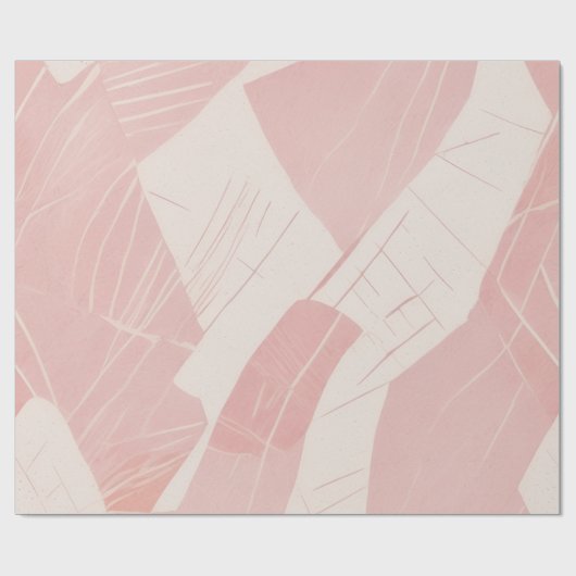 Papier Cadeau Rose Pâle Batik Abstrait (Plat)