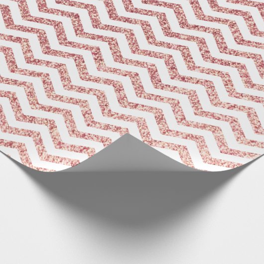 Papier Cadeau Rose Parties scintillant or Chevron Mariage papier (Coin)