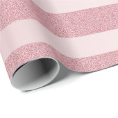 Papier Cadeau Rose Parties scintillant or Élégant Modèle de Noël (Coin rond)