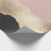 Papier Cadeau Rose Parties scintillant or noir rose Abstrait Gir (Coin)