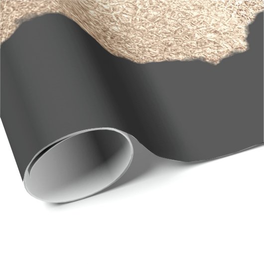 Papier Cadeau Rose Parties scintillant or noir rose Abstrait Gir (Coin rond)