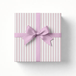 Papier Cadeau rose pastel baby shower /blanc cassé rayé