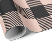 Papier Cadeau Rose pastel carreau de buffle blush (Coin rond)