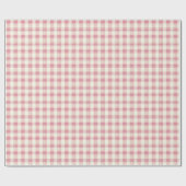 Papier Cadeau Rose pastel lin gingham (Plat)