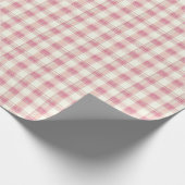 Papier Cadeau Rose pastel lin gingham (Coin)