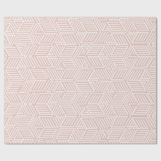 Papier Cadeau Rose pastel Motif géométrique complexe (Plat)