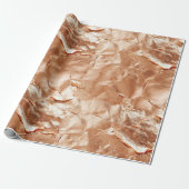 Papier Cadeau Rose Peach Gold Glam (Déroulé)