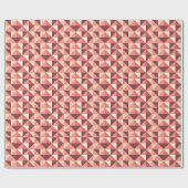 Papier Cadeau Rose Pêche Violet Triangle Géométrique (Plat)