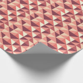 Papier Cadeau Rose Pêche Violet Triangle Géométrique (Coin)