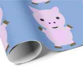 Papier Cadeau Rose Piggy (Coin rond)