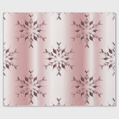 Papier Cadeau Rose Pink Noël Snowflakes (Plat)