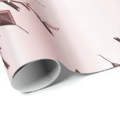 Papier Cadeau Rose Pink Noël Snowflakes (Coin rond)