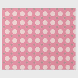 Papier cadeau rose pois à pois