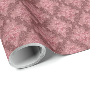Papier Cadeau Rose Poussiéreux Rose Tendre Bourgogne Élégant Dam