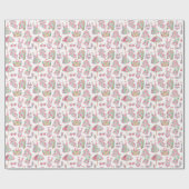 Papier Cadeau Rose Prépa et Vert Chic de Palm Beach (Plat)