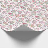 Papier Cadeau Rose Prépa et Vert Chic de Palm Beach (Coin)
