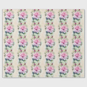 Papier Cadeau Rose romantique (Plat)