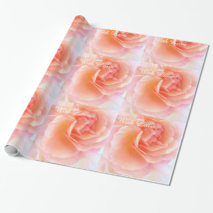 Papier Cadeau Rose romantique avec amour