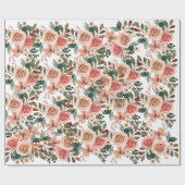 Papier Cadeau Rose rose aquarelle nuptiale mariage cadeau (Plat)