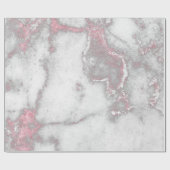 Papier Cadeau Rose Rose Blanc Argent Gris Carrare Marbre Pierre (Plat)