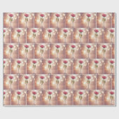 Papier Cadeau Rose rose dans la Flûte Champagne (Plat)